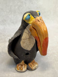 Raku Zoo Toucan Whistle by Chris Moses, Signed by Artist