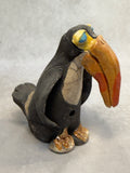 Raku Zoo Toucan Whistle by Chris Moses, Signed by Artist