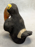 Raku Zoo Toucan Whistle by Chris Moses, Signed by Artist