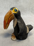 Raku Zoo Toucan Whistle by Chris Moses, Signed by Artist