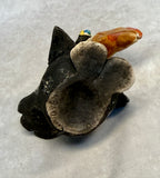 Raku Zoo Toucan Whistle by Chris Moses, Signed by Artist