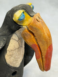 Raku Zoo Toucan Whistle by Chris Moses, Signed by Artist