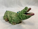 Raku Zoo Alligator Whistle by Chris Moses, Signed by Artist