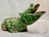 Raku Zoo Alligator Whistle by Chris Moses, Signed by Artist