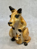 Raku Zoo Kangaroo & Joey Whistle by Chris Moses, Signed by Artist
