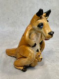 Raku Zoo Kangaroo & Joey Whistle by Chris Moses, Signed by Artist