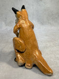 Raku Zoo Kangaroo & Joey Whistle by Chris Moses, Signed by Artist