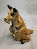 Raku Zoo Kangaroo & Joey Whistle by Chris Moses, Signed by Artist