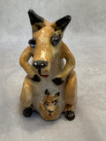 Raku Zoo Kangaroo & Joey Whistle by Chris Moses, Signed by Artist