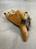 Raku Zoo Kangaroo & Joey Whistle by Chris Moses, Signed by Artist