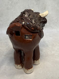 Raku Zoo Bison Whistle by Chris Moses, Signed by Artist