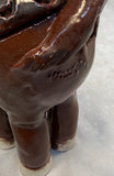 Raku Zoo Bison Whistle by Chris Moses, Signed by Artist