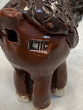 Raku Zoo Bison Whistle by Chris Moses, Signed by Artist