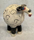 Raku Zoo Sheep Whistle by Chris Moses, Signed by Artist