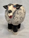 Raku Zoo Sheep Whistle by Chris Moses, Signed by Artist