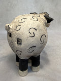 Raku Zoo Sheep Whistle by Chris Moses, Signed by Artist