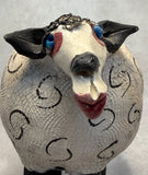 Raku Zoo Sheep Whistle by Chris Moses, Signed by Artist