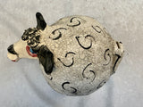 Raku Zoo Sheep Whistle by Chris Moses, Signed by Artist