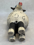Raku Zoo Sheep Whistle by Chris Moses, Signed by Artist