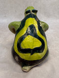 Raku Zoo Green Frog Whistle by Chris Moses, Signed by Artist