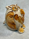Raku Zoo Owl Whistle by Chris Moses, Signed by Artist