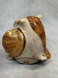 Raku Zoo Owl Whistle by Chris Moses, Signed by Artist