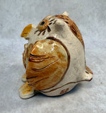 Raku Zoo Owl Whistle by Chris Moses, Signed by Artist