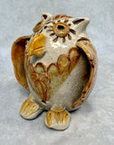 Raku Zoo Owl Whistle by Chris Moses, Signed by Artist
