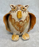 Raku Zoo Owl Whistle by Chris Moses, Signed by Artist