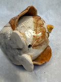 Raku Zoo Owl Whistle by Chris Moses, Signed by Artist