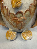Raku Zoo Owl Whistle by Chris Moses, Signed by Artist