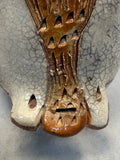 Raku Zoo Owl Whistle by Chris Moses, Signed by Artist