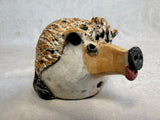 Raku Zoo Hedgehog Whistle by Chris Moses, Signed by Artist