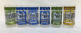 Coca-Cola Jack In The Box Stained Glass Collectible Tumblers - Set of 6