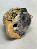 Raku Zoo Hedgehog Whistle by Chris Moses, Signed by Artist