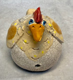 Raku Zoo Chicken Whistle by Chris Moses, Signed by Artist