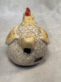 Raku Zoo Chicken Whistle by Chris Moses, Signed by Artist