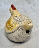Raku Zoo Chicken Whistle by Chris Moses, Signed by Artist