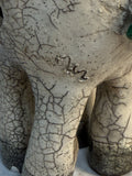 Raku Zoo Horse Rider Whistle Figurine by Chris Moses, Signed by Artist