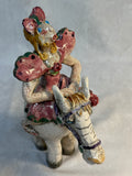 Raku Zoo Horse Rider Whistle Figurine by Chris Moses, Signed by Artist