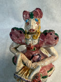 Raku Zoo Horse Rider Whistle Figurine by Chris Moses, Signed by Artist