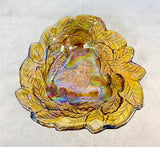 Indiana Glass Loganberry Harvest Gold Vintage Carnival Glass Bowl