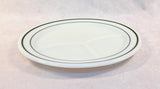 Vintage Pyrex Tableware, 9.5" Milk Glass Divided Plate with Double Green Rings - Lot of 4