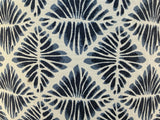 Homepop Upholstered Round Storage Ottoman with Flared Legs, Navy Blue Geometric - Like New!