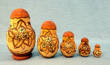 Russian Nesting Matryoshka Babushka Wooden Dolls Hand Painted Set of 5