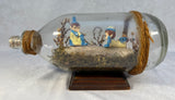 Vintage Elf Scene in a Bottle