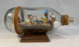 Vintage Elf Scene in a Bottle