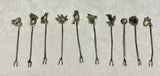 Vintage Alpaca & Taxco Mother of Pearl Cocktail Forks - Lot of 10