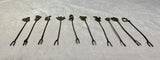 Vintage Alpaca & Taxco Mother of Pearl Cocktail Forks - Lot of 10