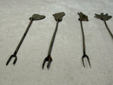 Vintage Alpaca & Taxco Mother of Pearl Cocktail Forks - Lot of 10
